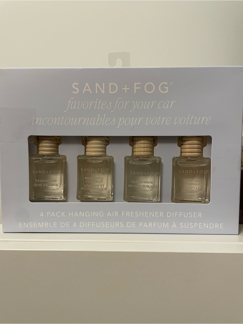 SAND + FOG 4-Pack Hanging Car Air Freshener Diffuser - 4x0.3 fl oz (9 ml)